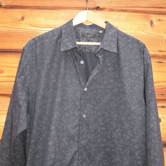 Ted Baker London Black Floral Shirt - Picture 1 of 7